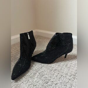 Charles David Black Sparkle Ankle Booties